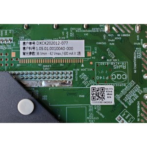 MAIN FUENTE ((COMBO)) PARA TV QUASAR / NUMERO DE PARTE TP.MS3553.PB819 / DXCK202012-077 / 1.05.01.0010040-000 / C21010182 / PANEL DXLC390TA2A / DISPLAY LC390TA2A / MODELO Q39HD1