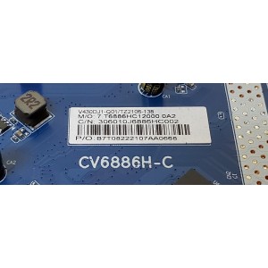 MAIN PARA TV JVC / NUMERO DE PARTE 306010J / CV6886H-C / 306010J6886HC002 / 7.T6886HC12000.0A2 / B0D5688A0976 / PANEL CX430DLEDM / DISPLAY V430DJ1-Q01 REV.C1 / MODELO LT-43EC2512