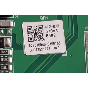 MAIN FUENTE (COMBO) PARA TV HISENSE ((VIDAA)) / NUMERO DE PARTE 220622 / TP.MT9216T.PB703 / 43A35EUA(0003) / JHD425X1F71-T9L1 / 324417 / PANEL JHD425X1F71-T0L1\S0\GM\MCKD-3A\ROH / DISPLAY HV430FHB-F90 / MODELOS 43A4H 43A35EUA / 43A45H