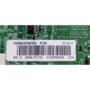 MAIN PARA TV SAMSUNG / NUMERO DE PARTE BN94-07210A / BN97-08055A / BN41-02125A / PANEL CY-HH028AGEV1H / HV280WX2-260 / MODELO HG28NC670AFXZA ES01 / UN28H4000 UN28H4003 UN28H4070 UN28H4100 UN28H4170 UN28H5000 UN28H5003 UN28H5070 UN28H5100 UN28H5170