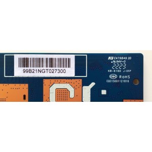 T-CON PARA TV WESTINGHOUSE / NUMERO DE PARTE JUC7.820.00294430 / CQC15001121816 / E479849 2D / 18134210034 / 99B21NGT027300 / PANEL C430Y19-5C / DISPLAY PT430CT02-4 VER1.1 / MODELO WR43FX2212