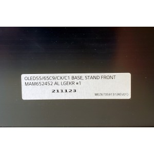 BASE ORIGINAL PARA TV LG OLED 55 / 65 / NUMERO DE PARTE MAM652452 / 55 / 65 C9 / CX / C1 / OLED55 / OLED55CS6LA / OLED65C / OLED65C9PUA / OLED65C9AUA / OLED65CXPUA / OLED65C1PUB