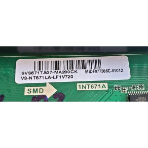 MAIN PARA TV HKPRO / NUMERO DE PARTE SVS671TA07-MA200CK / TD.NT72671.U781 / 1NT671A / V8-NT671LA-LF1V720 / MIDF977385C / P2RK31684A0 / DISPLAY CV580U1-T01 REV:02 / MODELO HKP58UHD7