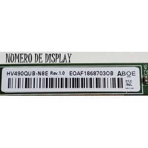 T-CON PARA TV VIOS / NUMERO DE PARTE 44-9771206B / 47-6021154 / HV490QUB-N8D / 20170417 / PANEL CN49CN7280 / DISPLAY HV490QUB-N8E / MODELO TV4919K