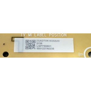 FUENTE DE PODER PARA TV VIZIO / NUMERO DE PARTE ADTVK1834AA9 / 715GB894-P01-000-003S / A2109589051 / LSP750601 / PANEL TPT750WR-QUBS7A.K REV:SN2PB / MODELO P75Q9-J01 LTYUH7