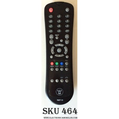CONTROL PARA TV / WESTINGHOUSE RMT-10 / 0903A000562 /  PARTE SUSTITUTA OARC04G / MODELOS SK-26H640G / SK-26H730S / SK-26H735S / SK-32H640G 