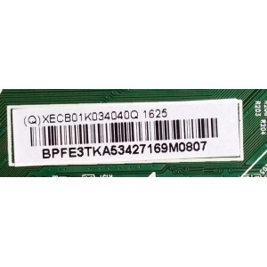 MAIN / VIZIO 756XECB01K034 / XECB01K034010Q / 715G6823-M0G-00C-004K / MODELO E43-E2 LWZJVWAT / PANEL TPT420H2 -HVN06.A REV:S572A
