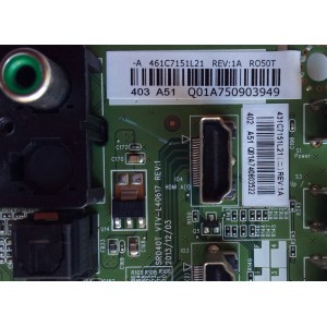 MAIN / TOSHIBA 75037553 / 431C7151L21 / 461C7151L21 / SR040T VTV-L40617 / PANEL V500HJ1-ME1 Rev.C2 / MODELO 50L1400U