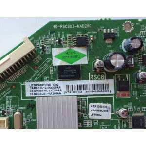 MAIN / TCL NTA1200138 / V8-ORSC819-LF1V004 / 08-RSC8L12-MA200AA / 08-CM39TML-LC319AA / 08-RSC8L01-MA300AA / 40-RSC803-MAD2HG / MODELO LE39FHDF3300	
