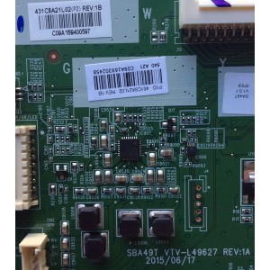 MAIN / TOSHIBA 461C8A21L02 / 431C8A21L02 / SBA49T / VTV-L49627 / MODELO 49L310U / PANEL LC490DUY-SHA2	