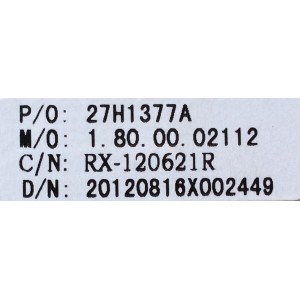 MAIN / WESTINGHOUSE 27H1377A / CV318H-X / MODELO CW40T8GW TW-70311-S040I / PANEL V400H1-L10 REV.C6	