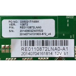 MAIN / RCA D050217/14MK / RE0110872LNA0-A1 / 14071258 / A.20.ALAU872-12-0X / MODELO SLD32A30RQ / PANEL LSC320AN04-12V	