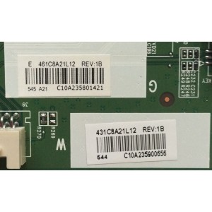 MAIN / TOSHIBA 461C8A21L12 / 431C8A21L12 / 461C8A21L12 REV:1B / SBA49T / VTV-L49627 REV:1A / MODELO 43L310U / PANEL K430WDR	