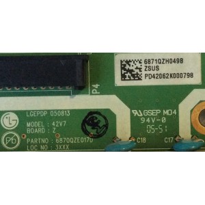 Z-SUS / LG 6871QZH049B / 6870QZE017D / MODELO 42PM3MV-UC /  42EP24S /  PDP4210EA1 / 42PM3MV-UC / 42PX3DCV-UC / 42PXDBV-UC / PM-4203 /  ED4218P / PANEL  PDP42V74412 / PDP42V72412 /  PDP42V706A2