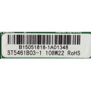 MAIN / WESTINGHOUSE B15051818 / TP.MS3393.PC821 / MODELO WD55FX1180 TW-02511-R055A / PANEL ST5461B03-1	