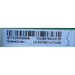 MAIN PARA TV TCL / NUMERO DE PARTE T8-55NA2D-MA1 / V8-SX70001-LF1V408 / GTC000569A / T8-55NA2D-MA1 / 40-SX7KNA-MAG4HG / TC2-N1003 / PANEL LVU550CS0T E1 / MODELO 55US57TGAA / 55US5800TDAA / 55US5800 55US5800TAAA / 55US5800TNAA