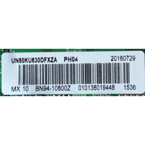 MAIN PARA TV SAMSUNG / NUMERO DE PARTE BN94-10800Z / BN41-02528A / BN97-10648F / BN9410800Z / PARTES SUSTITUTAS BN94-10800A / BN94-10837C / PANEL CY-GK050HGNV1H / MODELOS UN50KU630 / UN50KU630DFXZA DA01 / UN50KU630DFXZA DC05