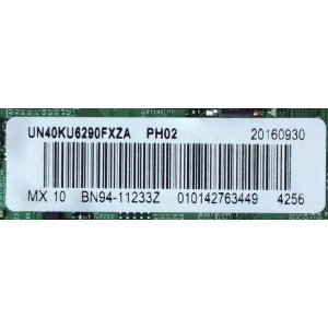 MAIN PARA TV SAMSUNG / NUMERO DE PARTE BN94-11233Z / BN41-02528A / BN97-11591A / BN9411233Z / PANEL CY-GK040HGLV3H / MODELOS UN40KU6290 / UN40KU6290FXZC / UN40KU6290FXZA / UN40KU6290FXZA FD04 / UN40KU6290FXZA FB02