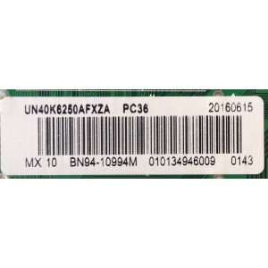 MAIN PARA TV SAMSUNG / NUMERO DE PARTE BN94-10994M / BN41-02534B / BN97-11139A / BN9410994M / PARTE SUSTITUTA BN94-10792A / PANEL CY-VK040BGLV3H / MODELO UN40K6250 / UN40K6250AFXZA FA01