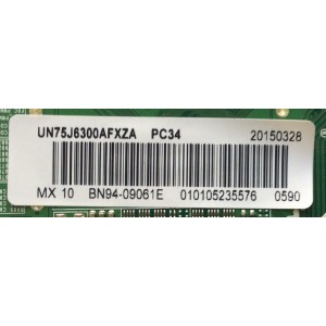 MAIN PARA TV SAMSUNG NUMERO DE PARTE BN94-09061E / BN41-02353B / BN97-09756A / PANEL CY-GH075CSLV1H / MODELO UN75J6300AFXZA TH01