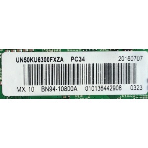 MAIN PARA TV SAMSUNG / NUMERO DE PARTE BN94-10800A / BN41-02528A / BN97-10648F / SUSTITUTAS BN94-10800Z / BN94-10837C / BN94-10837A / PANEL CY-GK05 / MODELOS UN50KU6290FXZC / UN50KU6000FXZX / UN50KU6300FXZA DA01 / UN50KU6300FXZA DB02 / UN50KU6300FXZA DC0