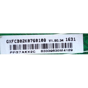 MAIN / VIZIO GXFCB02K076 / GXFCB02K076010Q / XFCB02K076010Q / 715G7484-M02-001-004Y / MODELO D50-D1 LTCWTQCS / PANEL TPT500J1-HVN08.A REV:S800A	