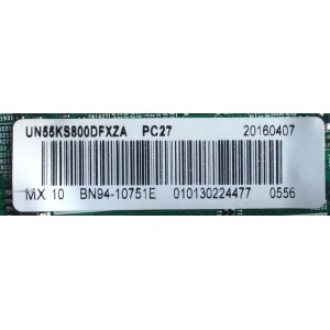 MAIN PARA TV SAMSUNG / NUMERO DE PARTE BN94-10751E / BN41-02504A / BN97-10623A / BN9410751E / PARTE SUSTITUTA BN94-10751A / PANEL CY-QK055FLLV4H / MODELO UN55KS800 / UN55KS800DFXZA FA01