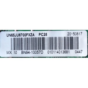 MAIN PARA TV SAMSUNG NUMERO DE PARTE BN94-10057D / BN41-02344D / BN97-10836A / MODELO UN65JU6700 TD01 / PANEL CY-WJ065HGLV1H	