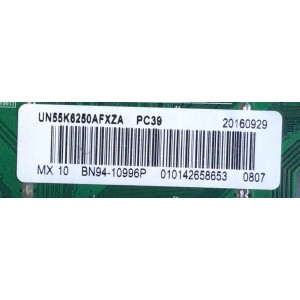 MAIN PARA TV SAMSUNG / NUMERO DE PARTE BN94-10996P / BN41-02534B / BN97-11139A / BN9410996P / PARTE SUSTITUTA BN94-10794A / PANEL CY-VK055BGLV3H / MODELO UN55K6250 / UN55K6250AFXZA FA01	