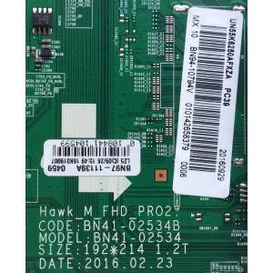 MAIN PARA TV SAMSUNG / NUMERO DE PARTE BN94-10794V / BN41-02534B / BN97-11139A / BN9410794V / PANEL CY-VK055BGAV2H / MODELO UN55K6250 / UN55K6250AFXZA AA02