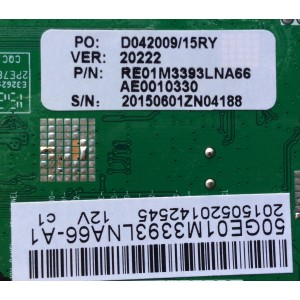 MAIN /  RCA 50GE01M3393LNA66-A1 / RE01M3393LNA66 / AE0010330 / A.20.20222---12-0X / MODELO LED50B45RQ 5407-LE50B45-A1 / PANEL T500HVN07.4-12V	