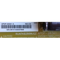 FUENTE DE PODER / SHARP RUNTKB286WJQZ / APDP-203A1 A / 2955017902 / APDP-203A1 / MODELO LC-70C6600U / LC-70LE660U / LC-70EQ30U / LC-70LE661U / PANEL JE695D3HC50R	