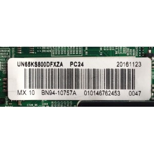 MAIN PARA TV SAMSUNG / NUMERO DE PARTE BN94-10757A / BN41-02504A / BN97-10623A / PARTES SUSTITUTAS BN94-10757B / BN94-10757C / BN94-10757D / BN94-11258C / PANEL CY-QK065FLLV3H / MODELO UN65KS800DFXZA FA01 / UN65KS800FXZA FA01