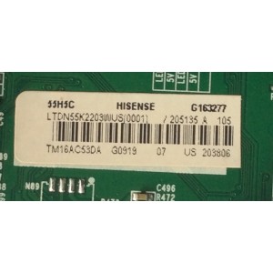 MAIN / HISENSE 205135 / RSAG7.820.6841/ROH / MODELO 55H5C / PANEL HD550DF-E32\T1\S4\GM\ROH	