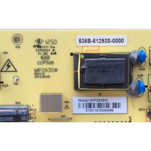 FUENTE DE PODER / TLK MIP293SW / 535B-51293S-0000 / CCP508 / MIP293SW REV:1.0 / MODELO TLK-30LCD / PANEL V290BJ1-L01 REV.C1	