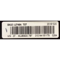 T-CON / SAMSUNG BN95-02749A / BN97-10767A / BN41-02493B / MODELO UN78KU750DFXZA YA01