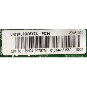 MAIN PARA TV SAMSUNG / NUMERO DE PARTE BN94-10787M / BN41-02528A / BN97-10977N / BN9410787M / PANEL CY-WK078FGLV1H / MODELO UN78KU750 / UN78KU750DFXZA YA01