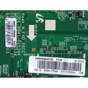 MAIN PARA TV SAMSUNG / NUMERO DE PARTE BN94-10794A / BN41-02534A / BN97-10642A / BN9410794A / PARTE SUSTITUTA BN94-10996P / MODELO UN55K6250 / UN55K6250AFXZA FA01