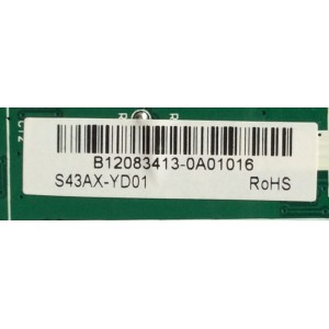 MAIN / RCA B12083413 / T.RSC8.10C 12133 / MODELO DPTC430M / PANEL S43AX-YD01 / S43AX-YB01 /	