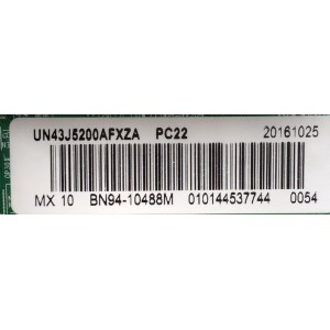 MAIN PARA TV SAMSUNG / NUMERO DE PARTE BN94-10488M / BN41-02307B / BN97-10716N / BN97-10430A / SUSTITUTAS BN94-09536L / BN94-09548W / BN94-11797E / PANEL'S CY-JJ043BGEV1H / CY-JJ043BGEV2H / MODELOS UN43J5200 / UN43J5200AFXZA BD06 / UN43J5200AFXZA BD03