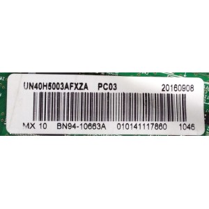 MAIN PARA TV SAMSUNG / NUMERO DE PARTE BN94-10663A / BN41-02263A / BN97-10691A / PARTES SUSTITUTAS BN94-11087A / BN94-11024A / BN94-07592A / BN94-07592N / BN94-07592P / PANEL CY-DH040BGNV3H / MODELOS UN40H5003 / UN40H5003AFXZC / UN40H5003AFXZA IF06