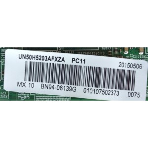 MAIN PARA TV SAMSUNG / NUMERO DE PARTE BN94-08139G / BN41-02245A / BN97-08781E / BN9408139G / PANEL CY-DH050BGAV1H / MODELO UN50H5203 / UN50H5203AFXZA NH03