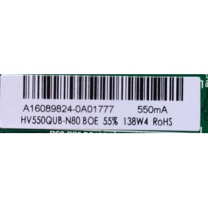 MAIN / FUENTE (COMBO) / SCEPTRE A16089824 / TP.MS3458.PC758 / MODELO U55 B2IV58CE / PANEL CN55XB8B00	