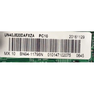 MAIN PARA TV SAMSUNG / NUMERO DE PARTE BN94-11796N / BN41-02307B / BN97-12660B / BN9411796N / PARTE SUSTITUTA BN94-11169G / PANEL CY-JJ040BGNV5H / MODELOS UN40J520 / UN40J520DAFXZA / UN40J520DAFXZA DA04