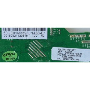 MAIN / RCA 50GE01M3393LNA66-B1 / RE01M3393LNA66 / AE0010330 / A.20.20222---14-0X / MODELO LED50B45RQ / PANEL V500HJ1-PE8-C3-12V	