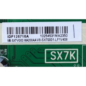 MAIN / HITACHI M8-SXVQ02-MA200AA / V8-SX70001-LF1V408 / 40-SX7KNA-MAG4HG / SX7K / MODELO 65R8 / PANEL LVU650SSDX E2 V6	