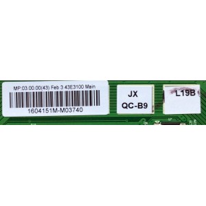 MAIN FUENTE (COMBO) PARA TV LG / NUMERO DE PARTE 1604151M / 43E3100 / 5823-A6M68A-0P00 / 1604151LA3582 / MODELO 43LH5000-UA / 43LH5000-UA.CUSWLH