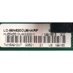MAIN / SHARP 199186 / RSAG7.820.6591/ROH / 199185 / HU55K10UWG(0001) / MODELO LC-55N620C