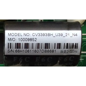 MAIN FUENTE (COMBO) PARA TV ELEMENT / NUMERO DE PARTE 34016221 / CV3393BH-U39 / 10009852 / CV3393BH_U39_21_N4 / PANEL LSC400HN02-8 / MODELO ELEFW4016 LE-40GDXB-B3