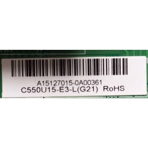 MAIN PAR5A TV HITACHI / NUMERO DE PARTE A15127015 / T.MS3458.U751 / 20160122_101447 / 850142615 / C550U15-E3-L(G21) / PANEL C550U15 / MODELO LU55V809